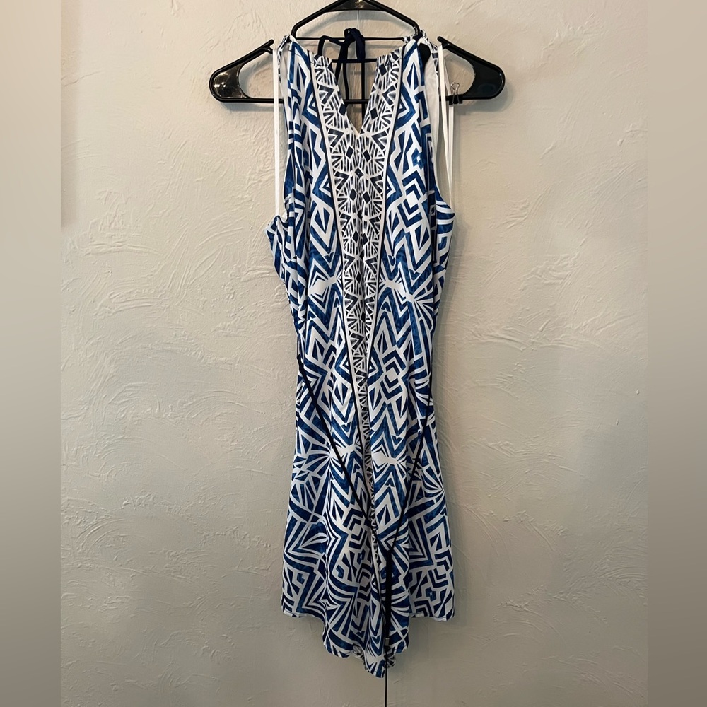 Mossimo Supply Co. Asymmetrical Dress in Blue and White